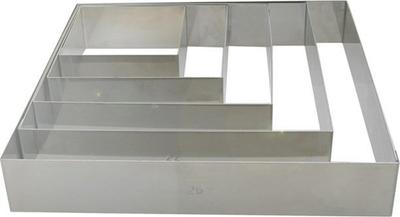 Formatë katrore De Buyer Square Ring, 12 x 12cm, çelik inox