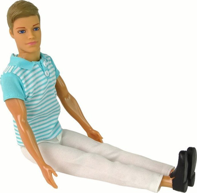 Kukull çun Defa Kevin Leantoys, flokë biond, 30cm, rroba blu e bardhë