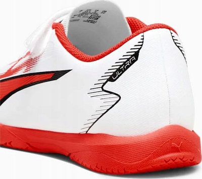 Këpucë futbolli për sallë Puma Ultra Play IT V Jr, për fëmijë, EU 27, të bardha me të kuqe