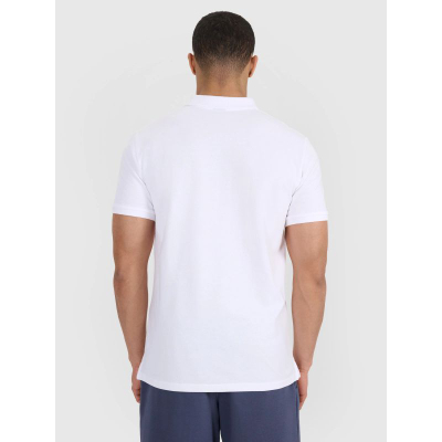 Bluzë polo për burra 4F 4FWSS25TPTSM704, pambuk, e bardhë