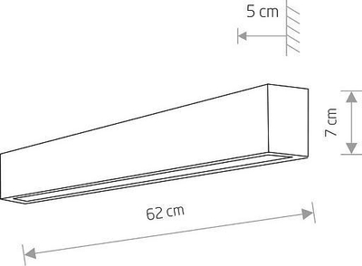 Llambë muri LED Nowodvorski Straight 7565, 11W, 62 cm, argjendi