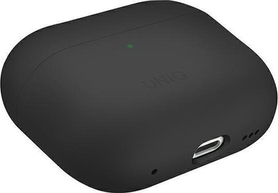 Kuti mbrojtëse Uniq Lino për kufje wireless, silikoni, me rrip, gri e errët