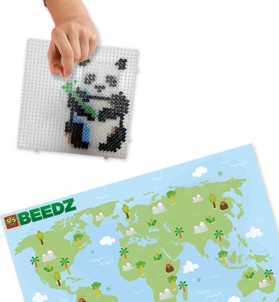 Set kreativ me rruaza SES Creative BEEDZ Bota e Kafshëve, 3500 rruaza, për kalamaj 5+, shumëngjyrësh