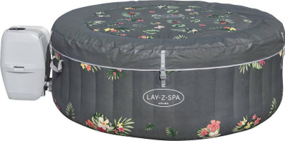 Надувлив кад за спа Bestway Lay-Z-Spa Aruba, 170x66cm, 110 AirJet, со тропски дизајн