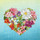 Set artizanal Diamond Dotz Flower Heart, 14.6" x 14.6", i kornizuar