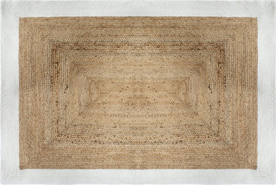 Tapet jute Emako, katror 120 x 170 cm, me kornizë të bardhë