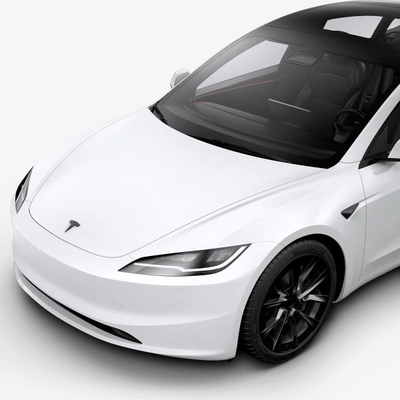 Kapak emblemë përpara Spigen për Tesla Model 3 2024, mbulim i plotë, i zi