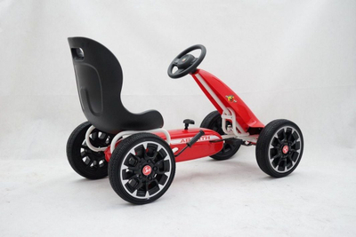 Gokart me pedale Abarth Red Ramiz, për fëmijë 3-8 vjeç, ngarkesa 25kg, i kuq