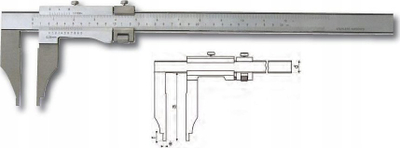 Kaliper kontrolli pa pika Limit 20080130, 300 x 150 x 0.05 mm, çelik inox, në kuti druri