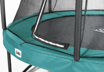 Trampolinë kopshti Salta Comfort Edition, 14ft, rreth me rrjetë sigurie, jeshile