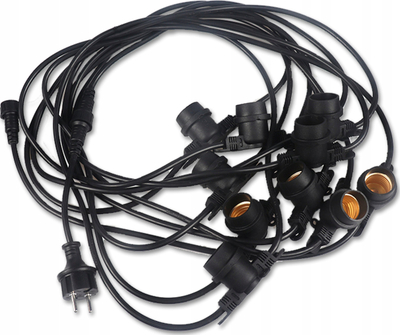 Varg dritash kopshti MasterLED Garland, 10x E27, 10 m, i zi