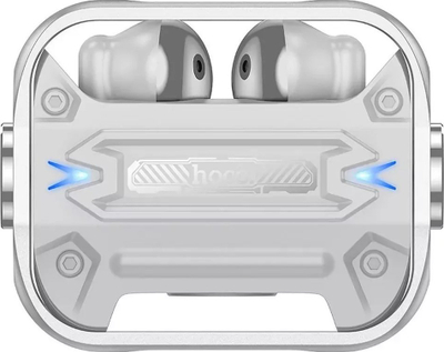 Kufje TWS Hoco EW55 Spinner, Bluetooth 5.3, me kuti karikimi, ngjyrë argjendtë