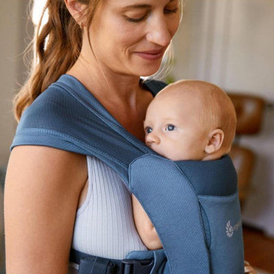 Mbajtëse bebe Ergobaby Embrace Soft Air Mesh, ergonomike, rrjetë ajrosëse, blu