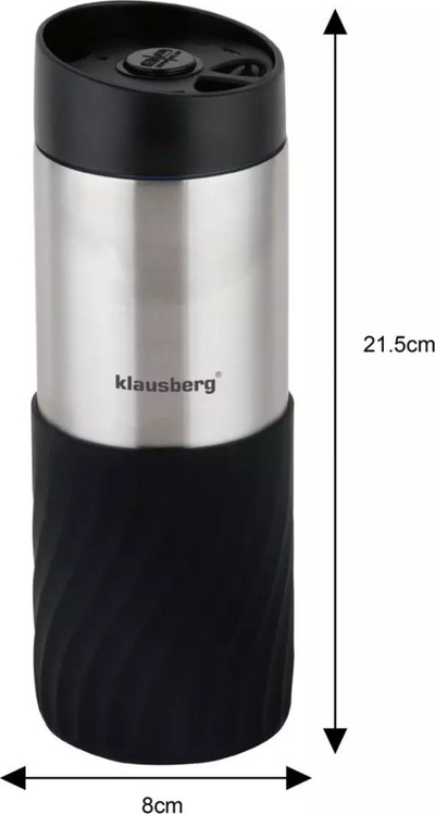 Gotë termike Klausberg KB-7633, 400ml, çelik inox, e zezë