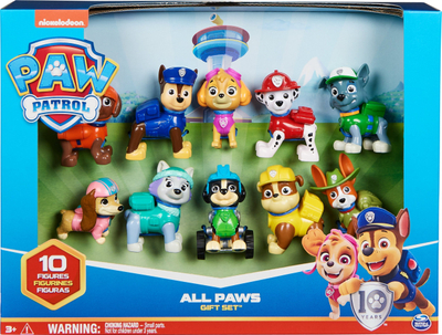 Set figurina PAW Patrol All Paws on Deck, 10 figurina për me bo koleksion, për kalamaj 3+