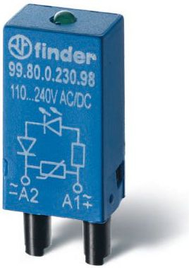 Modul funksional pluggable Finder 99.80.0.230.98, 110 240V AC/DC, blu