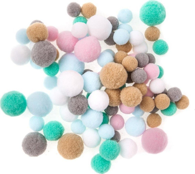 Pomponë pelushi Frosty Pastel, set 90 copë, shumëngjyrësh
