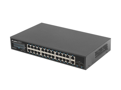 Switch rrjeti Lanberg RSGE-24P-2GE-2S-250, 24x PoE+ 1Gbps, 2x SFP, 250W, i zi