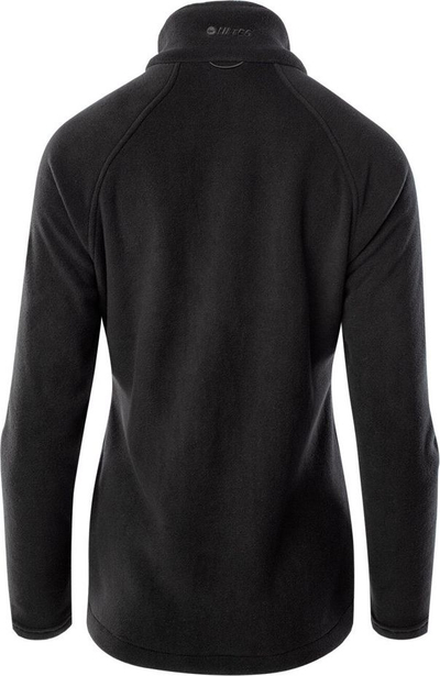 Bluzë polar për goca Hi-Tec Lady Harriet Fleece, me zinxhir komplet, me jakë të lartë, e zezë