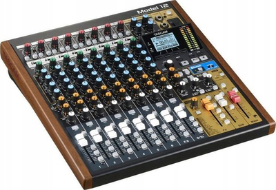 Mikser audio Tascam Model 12, 10 kanale, regjistrues 12 pista, i zi me dru