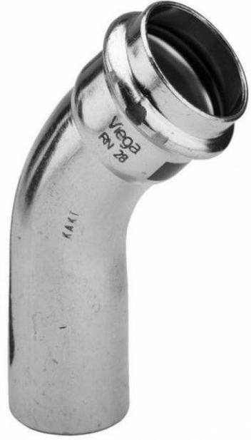 Bërryl çeliku Viega Prestabo 1126.1, 45°, 54 mm