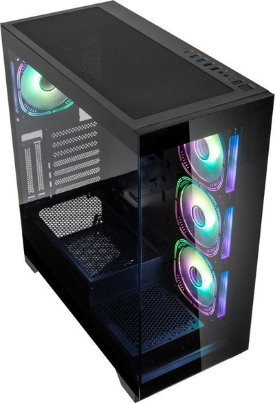 Куќиште за компјутер Kolink Unity Peak ARGB, Црна, Midi Tower
