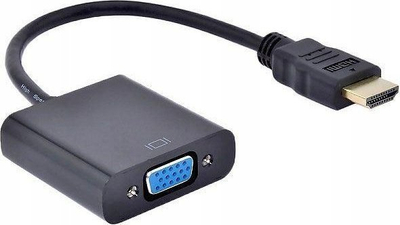 Adapter HDMI në VGA PremiumCord, me zë 3.5 mm, Full HD 1080p, i zi