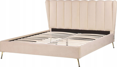 Shtrat Beliani Miribel King Size, 160 x 200 cm, velvet, beige