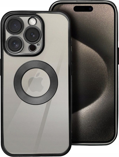 Kapak telefoni Glam për iPhone 12, TPU, transparent, i zi
