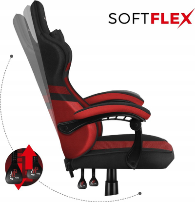 Karrige gaming Huzaro Force 4.4, rrjetë mesh, mekanizëm Tilt, e zezë me të kuqe