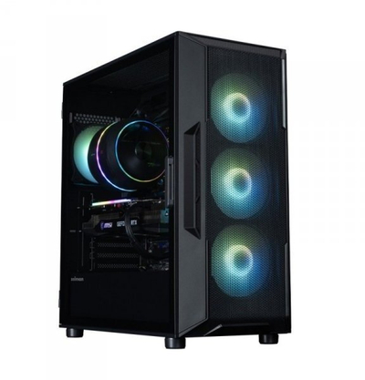 Куќиште за компјутер Залман i3 NEO ARGB V2, Миди Тауер, зацврстено стакло, црно