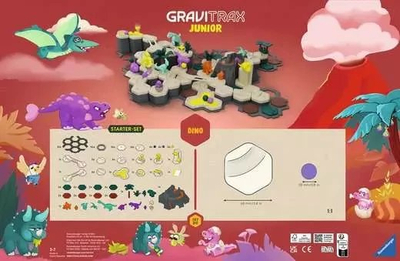 Set loje krijuese Ravensburger GraviTrax Junior Starter Set XXL Dino, për kalamaj 3+, me ngjyra nga të gjitha