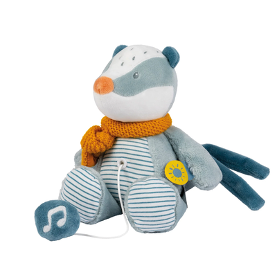 Lodër me muzikë Nattou Badger Felix, 22cm, e kaltër