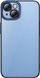 Set mbrojtës Baseus Glitter për iPhone 14, kapak transparent, xham i temperu, blu