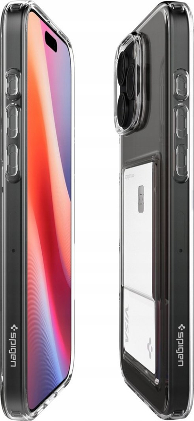 Mbulesë telefoni Spigen Crystal Slot, iPhone 6.9" 2024, xhep për kartë, transparente
