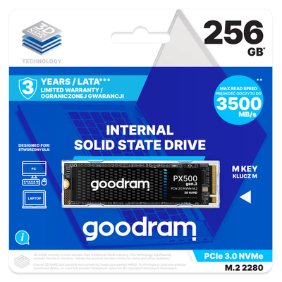 SSD i brendshëm Goodram PX500 G3, 256GB, M.2 NVMe PCIe 3.0 x4
