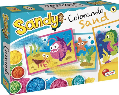 Set kreativ me rërë Lisciani Sandy Coloring, lojë me ngjyra për kalamaj