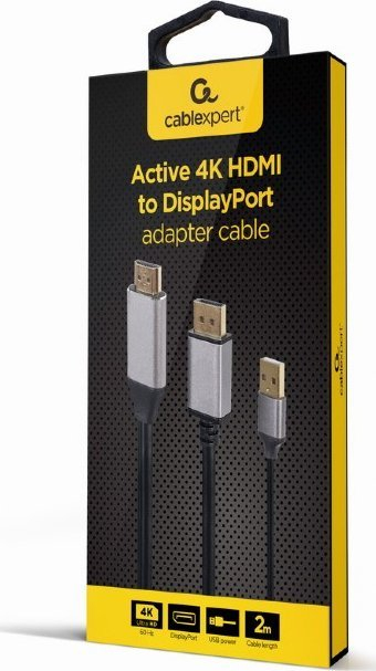 Адаптер AV Gembird DisplayPort - HDMI, црн