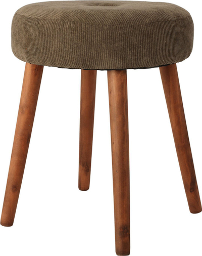 Tabure Corduroy Stool, 35 x 45 cm, këmbë druri, jeshile