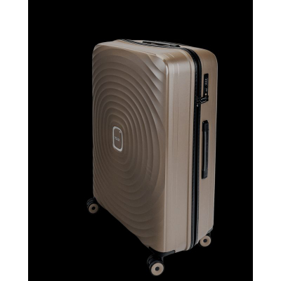 Valixhe SwissBags Echo 77cm, polipropilen, 4 rrota rrotulluese, champagne