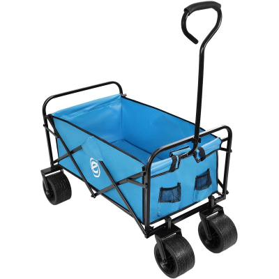 Karrocë plazhi Tourist Beach Cart Deluxe, palosëse 66x48x90cm, mban deri 100 kg, blu