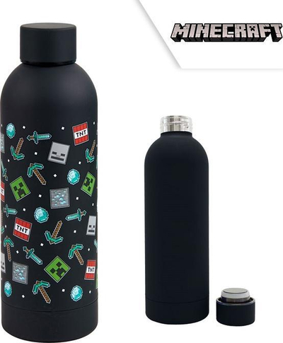 Shishe uji Kids Licensing Minecraft, 500ml, çelik inox, e zezë