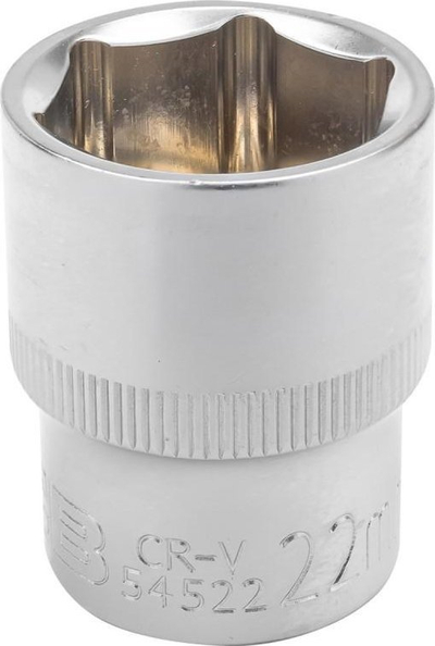 Çelës çorap JCB Socket 1/2", 22mm, profil 6-këndor, çelik Cr-V