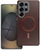 Këllëf telefoni OEM Gentleman Mag Cover për Samsung Galaxy S25 FE, kompatibil me MagSafe, kafe