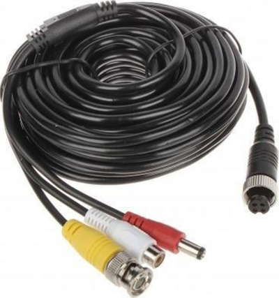 Kabllo kamerash Autone CABLE ATE-AVIA/BNC-10M, 10m, M12 4-pin në BNC CINCH dhe 2.1/5.5mm, e zezë
