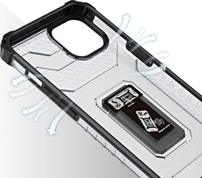 Këllëf telefoni Hurtel Crystal Ring Case, iPhone 13, me unazë magnetike, i zi