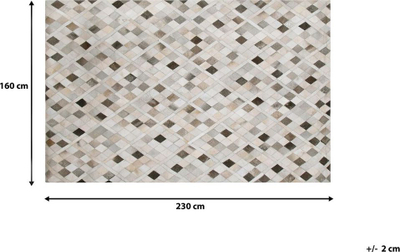 Tapet Beliani HIRKA, 160x230 cm, lëkurë natyrale, gri