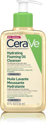 Vaj pastrues fytyre CeraVe Hydrating Foaming Oil, 236 ml, pa aromë