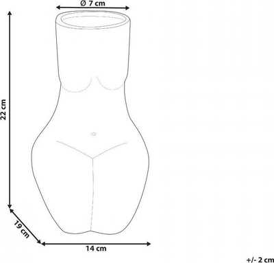Vazo dekorative Beliani PYRGOS, qeramike 22 cm, e zezë
