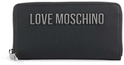 Portofoli Love Moschino me logo, lëkurë, i zi